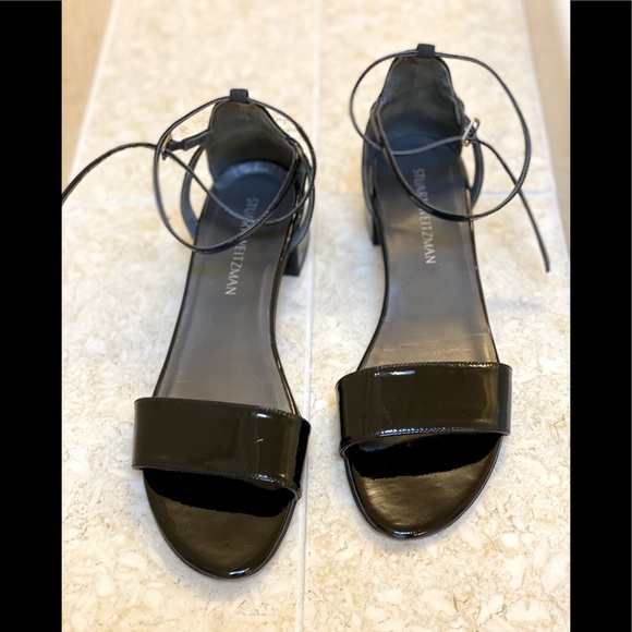 Stuart Weitzman Shoes - Stuart Weitzman black patent leather block heel 10